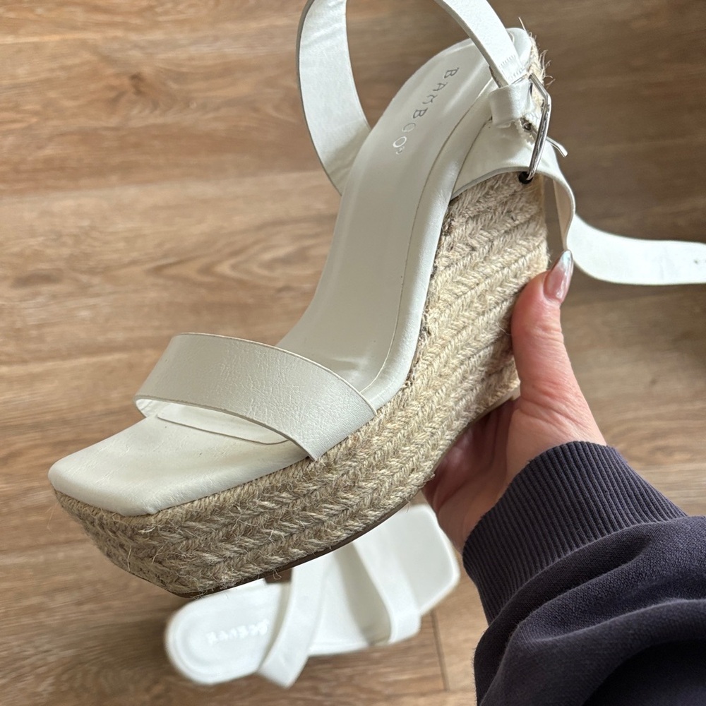 BAMBOO Women's Cream Wedge Sandals